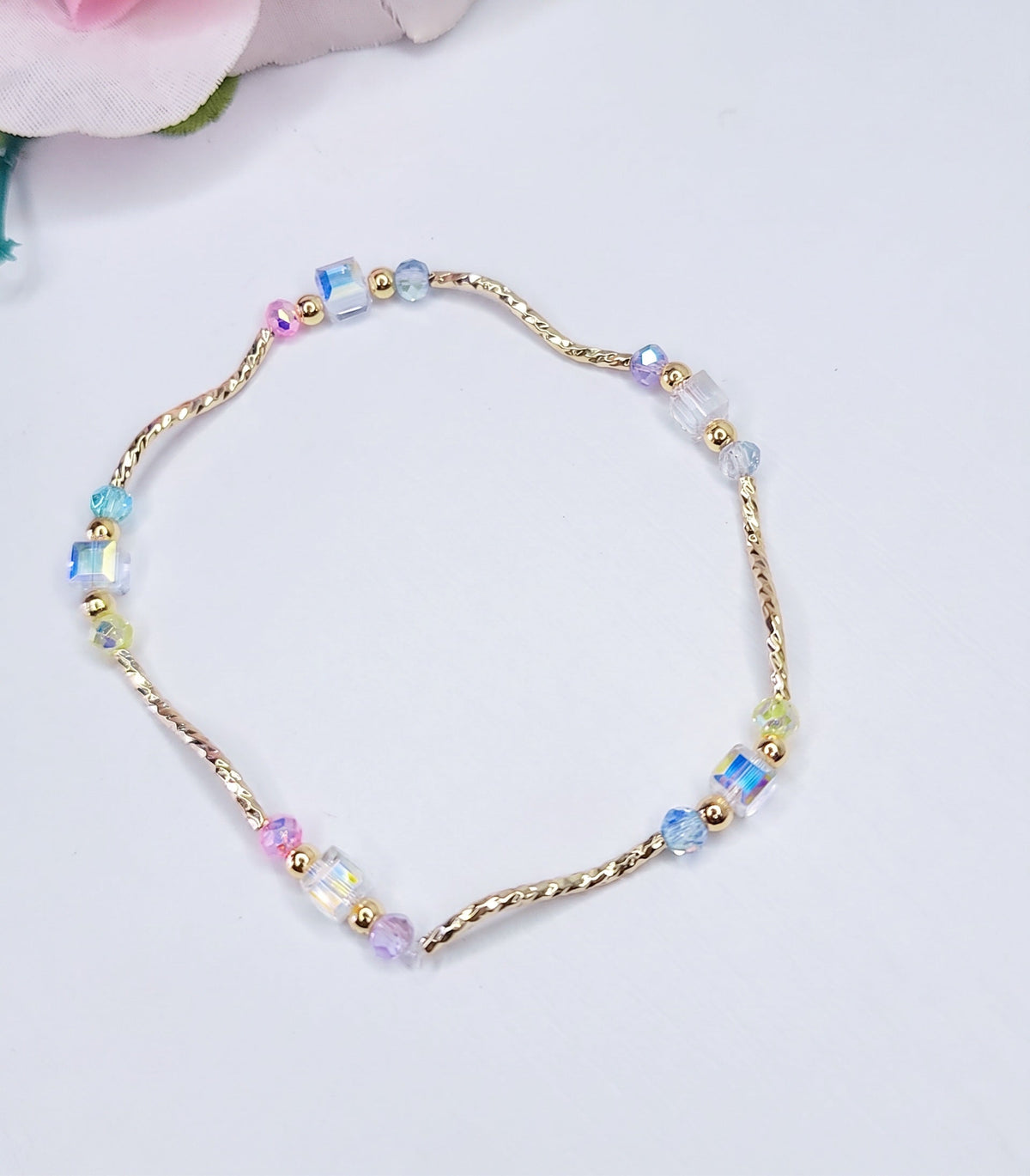 pulsera multicolores de cristal