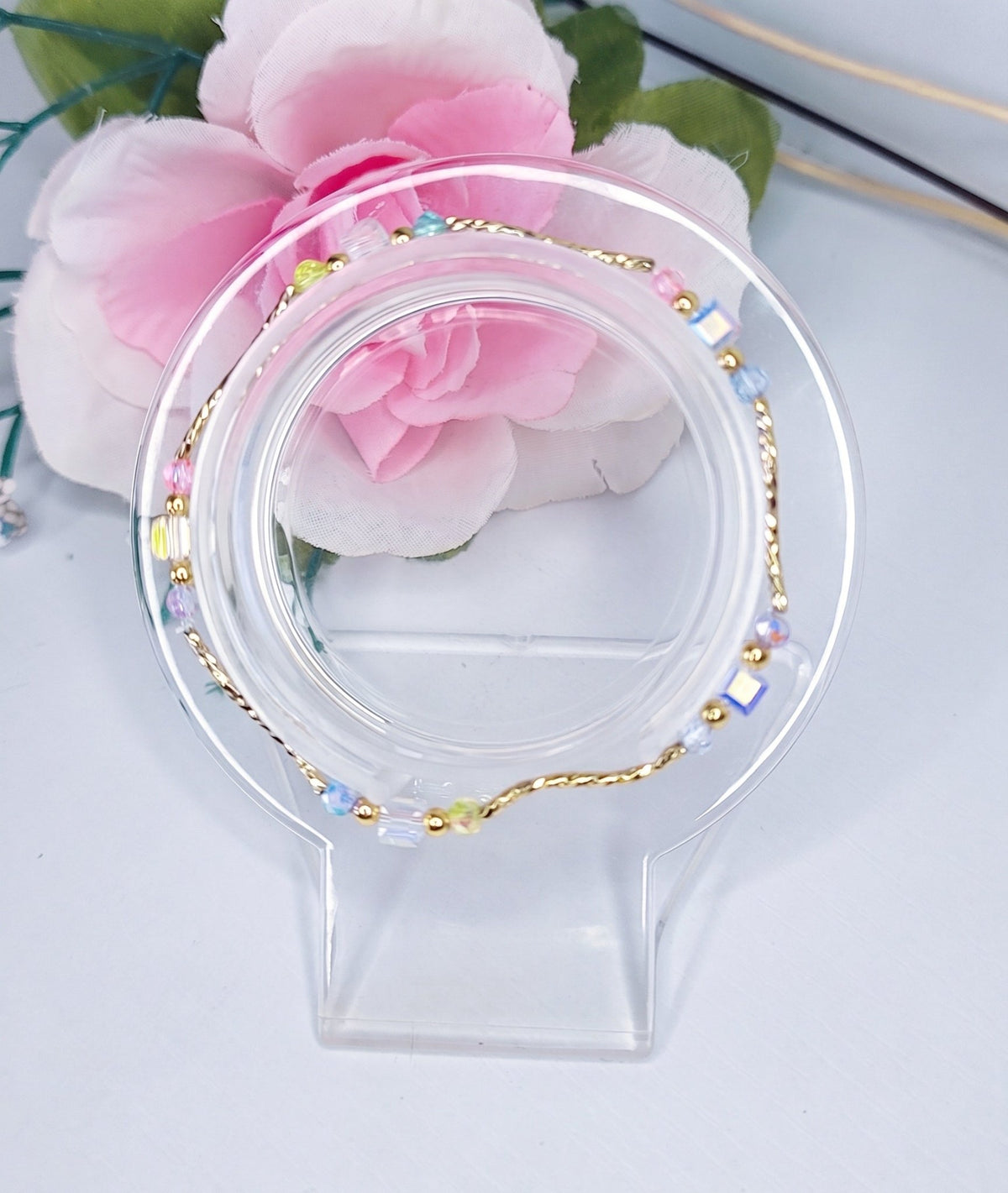 pulsera multicolores de cristal