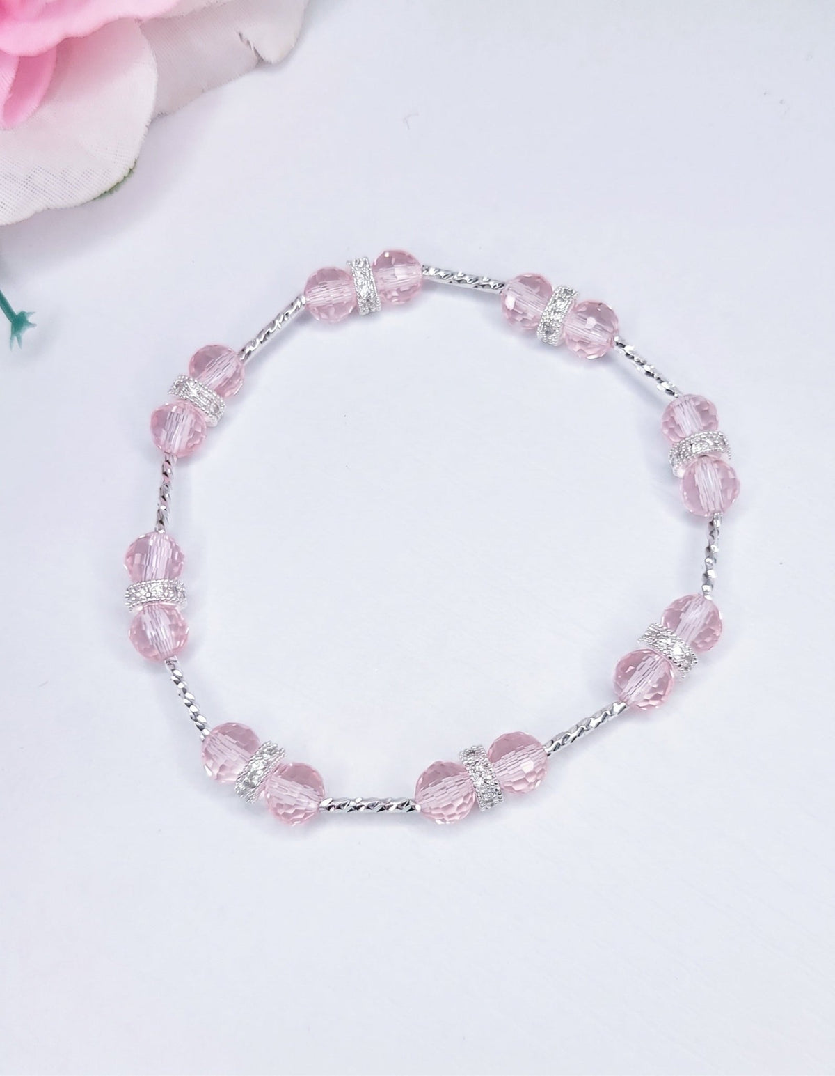 pulsera rosa pastel