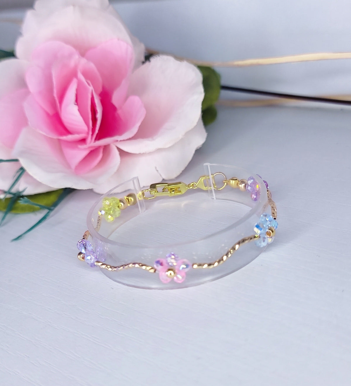 pulsera arcoiris de cristal